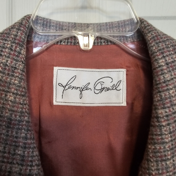 Vintage Wool Plaid Double Breasted Bomber Tweed Blazor Jacket - Picture 7 of 9